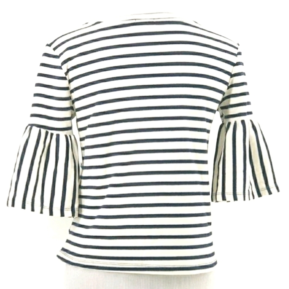 Anthropologie W5 Striped Nautical Top Bell Sleeves Size Small - Picture 3 of 8